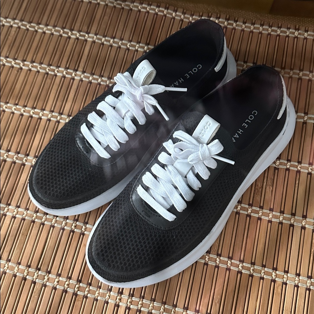 Cole Haan Black and White Mesh Sneakers